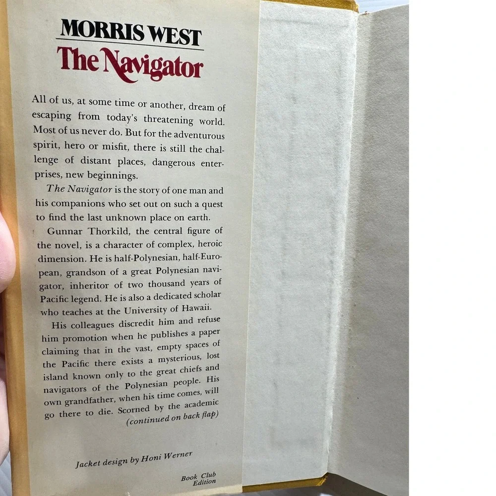 Morris West The Navigator 1976 Vintage Hardcover Dust Jacket First Edition